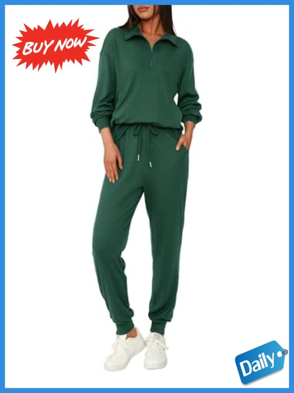 Women's 2 Piece Ribbed Knit Tracksuit Half Zip Sweatshirt Sweatpants Lounge Set